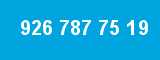 926 787 75 19 926 787 75 19